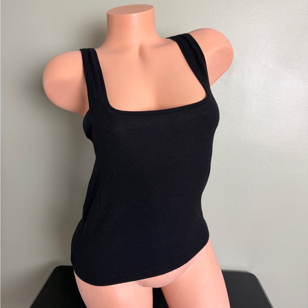 SKIMS RIBBED TANK TOP STRETCHY BLACK SIZE 2X